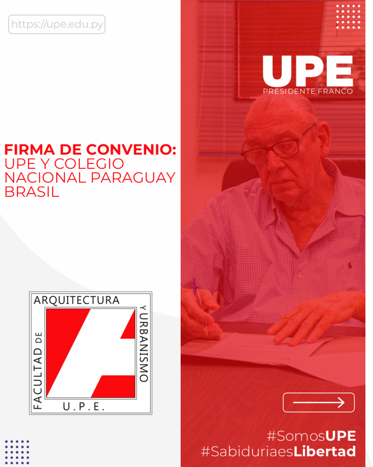 Firma de Convenio entre la UPE y el Colegio Nacional Paraguay Brasil 